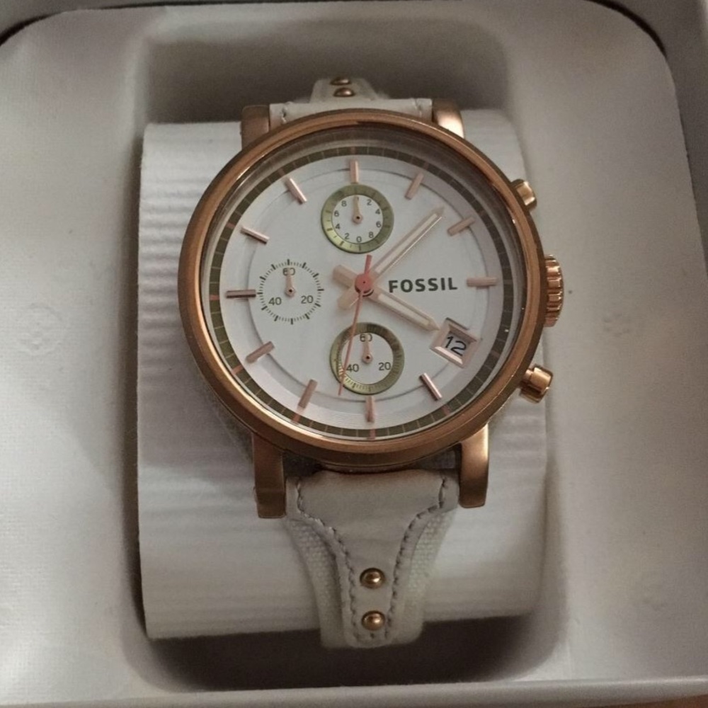 Large Canvas Band Fossil Watch